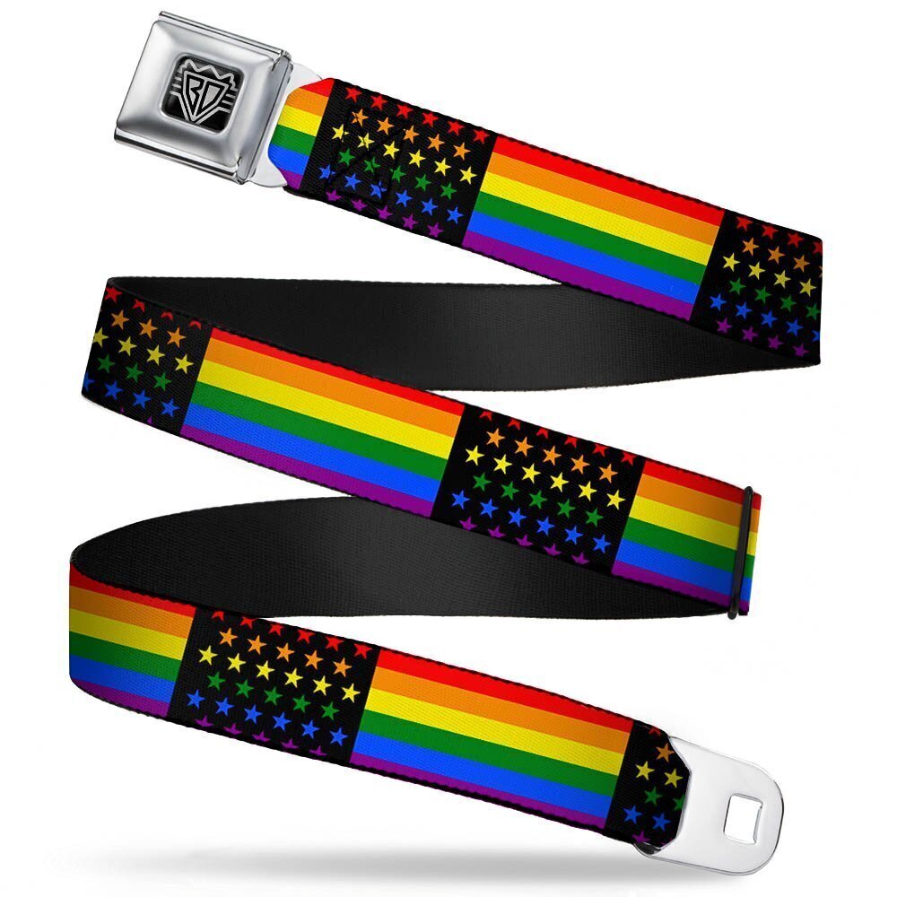 5830 Seatbelt Belt - Flag American Pride Rainbow/Black - 1.0" Wide - 20-36